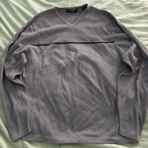 Elegant Gray V-Neck Sweater for Men